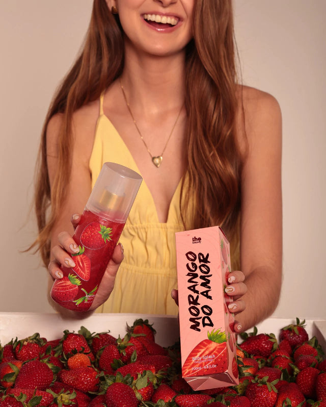 Body Splash Morango do Amor 200ml Perfumado e Hidratante
