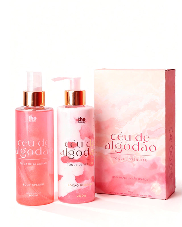 Kit Céu de Algodão: Body Splash e Loção Hidratante Perfumada