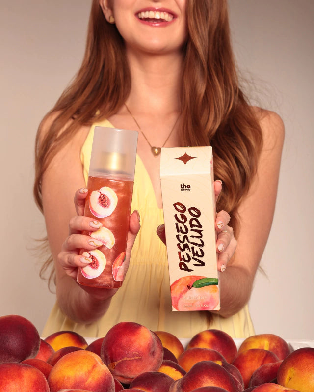 Body Splash Pêssego Veludo 200ml Perfume Corporal Hidratação Delicada